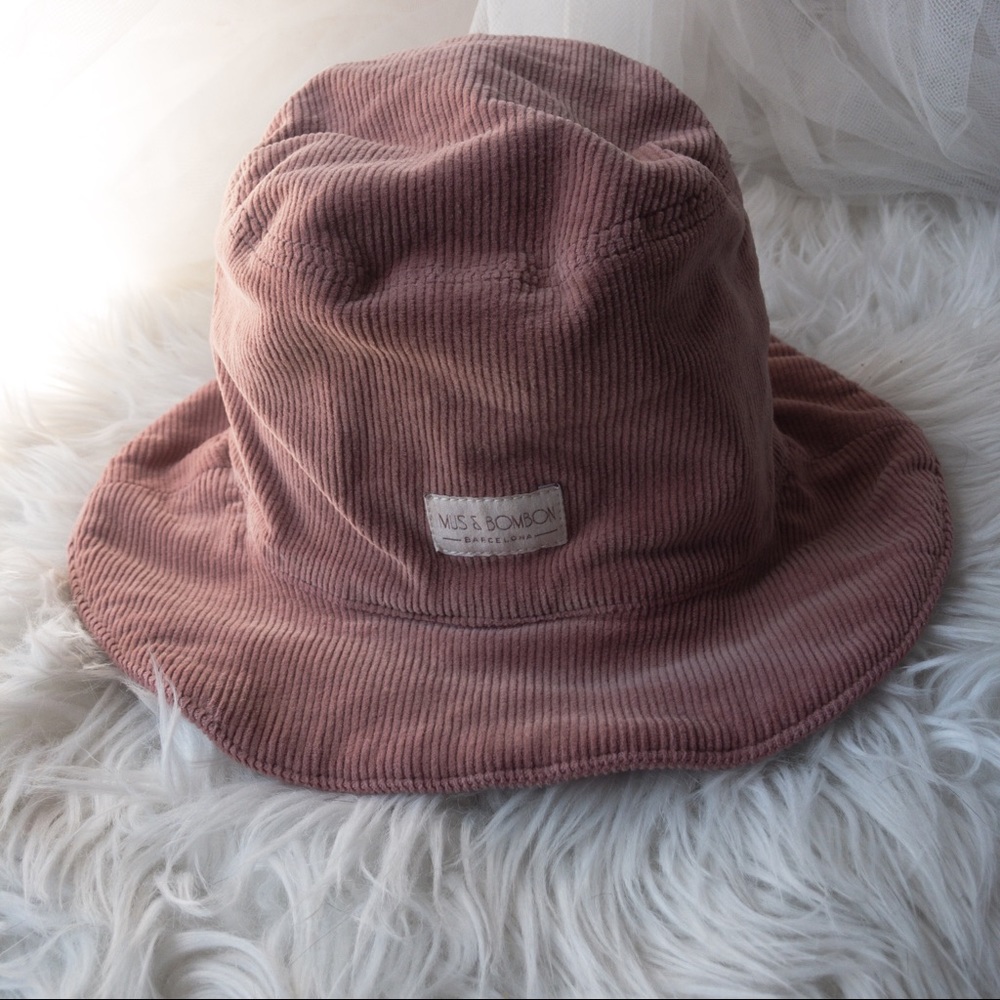 MUS & BOMBON THOMSO Hat Rose Pink Corduroy Made in Portugal